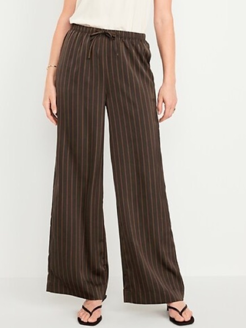 Old Navy Tall Brown Wide-Leg Satin Pants